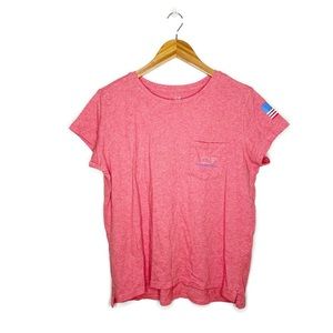 Vineyard Vines Red Americana Logo Tee Size S